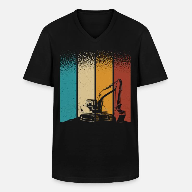 Bagger - Männer-T-Shirt mit V-Ausschnitt - Schwarz