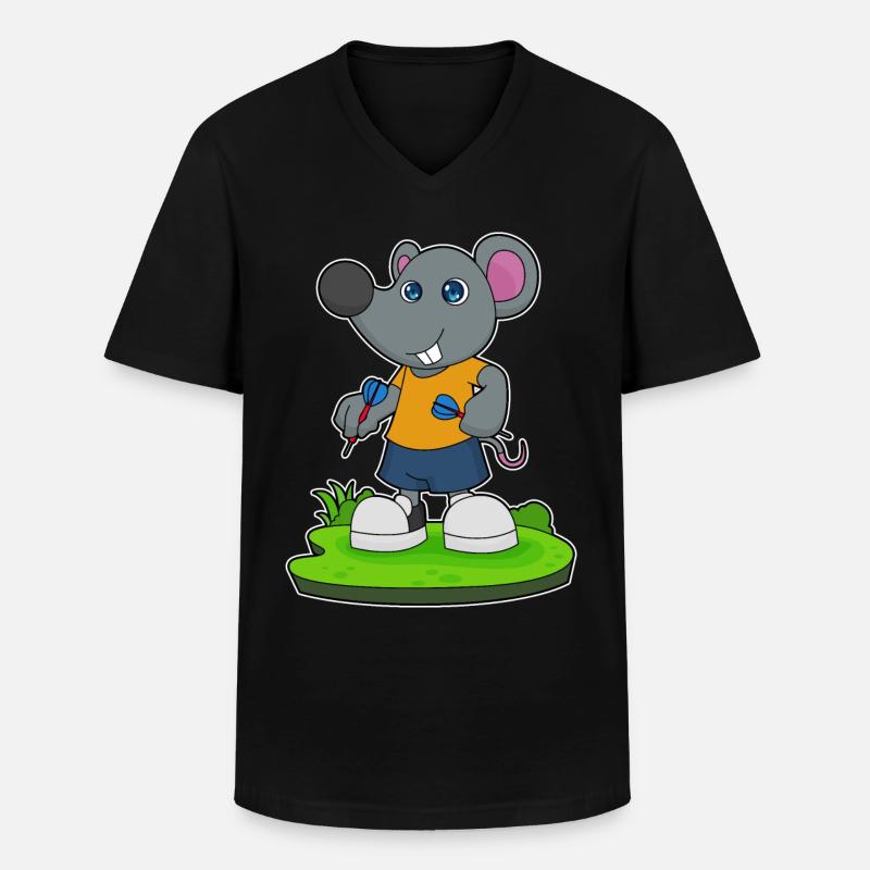 Maus Dart Dartpfeil - Männer-T-Shirt mit V-Ausschnitt - Schwarz