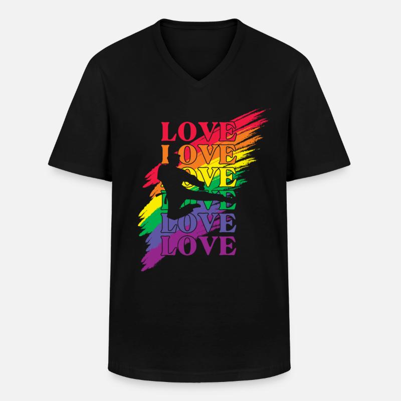 Taekwondo LGBT Pride - Männer-T-Shirt mit V-Ausschnitt - Schwarz