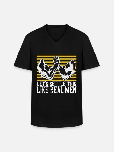 Bras de fer - T-shirt col V Homme - noir
