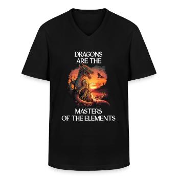 Fabelwesen Drachen Geschenk Männer Drache Für Eine - Männer-T-Shirt mit V-Ausschnitt - Schwarz - Vorne - AI Model Male 178 dark (178cm)