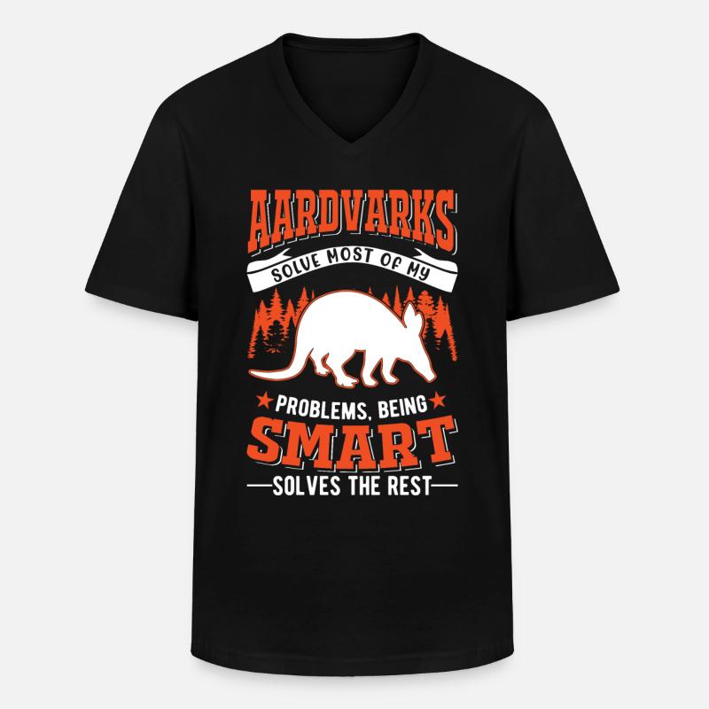 Erdferkel Geschenk Aardvark - Männer-T-Shirt mit V-Ausschnitt - Schwarz