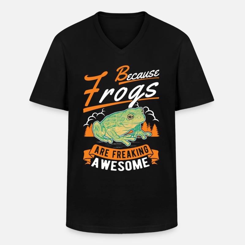 Frosch Geschenk Laubfrosch - Männer-T-Shirt mit V-Ausschnitt - Schwarz