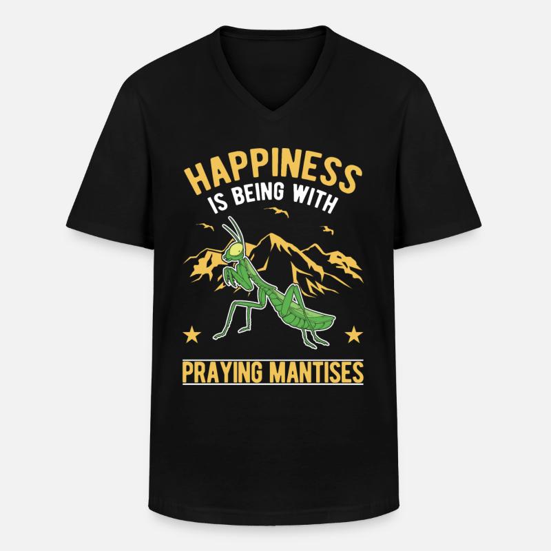Praying mantis Mantis Mantis - Men's V-Neck T-Shirt - black