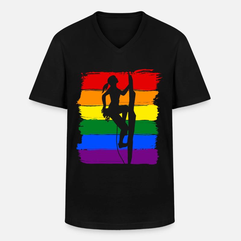 Frauen klettern LGBT - Männer-T-Shirt mit V-Ausschnitt - Schwarz
