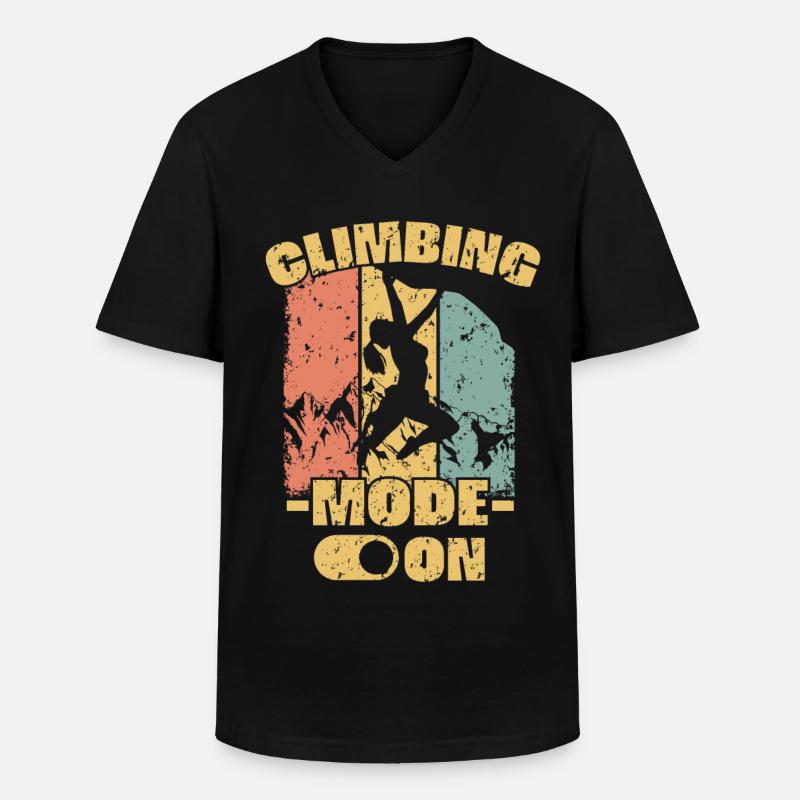 Frauen Klettern retro - Männer-T-Shirt mit V-Ausschnitt - Schwarz