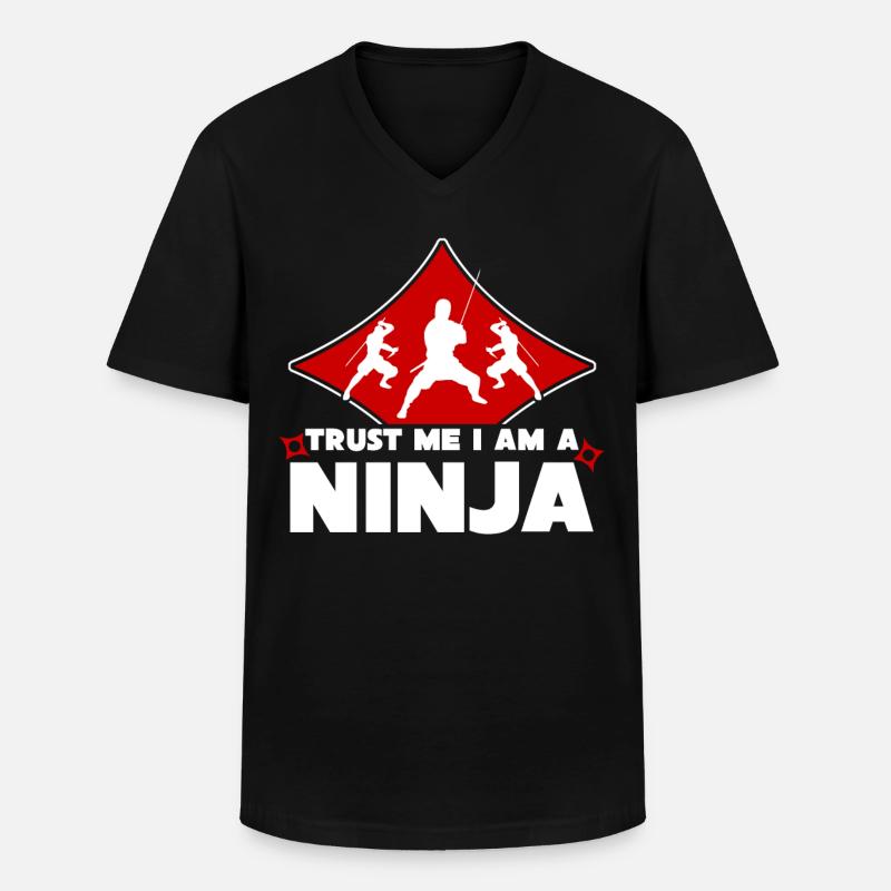 Ninja Witz mit Ninjas - Männer-T-Shirt mit V-Ausschnitt - Schwarz