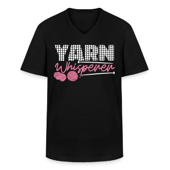Knitting Knitter Yarn Whisperer - Männer-T-Shirt mit V-Ausschnitt - Schwarz - Vorne - AI Model Male 178 dark (178cm)