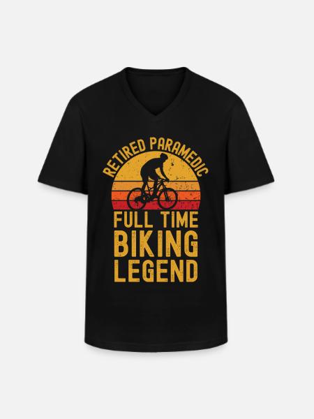 Retired paramedic biking legend - Men's V-Neck T-Shirt - black