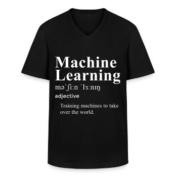Funny Machine Learning Definition For Machine Lear - Männer-T-Shirt mit V-Ausschnitt - Schwarz - Vorne - AI Model Male 178 dark (178cm)