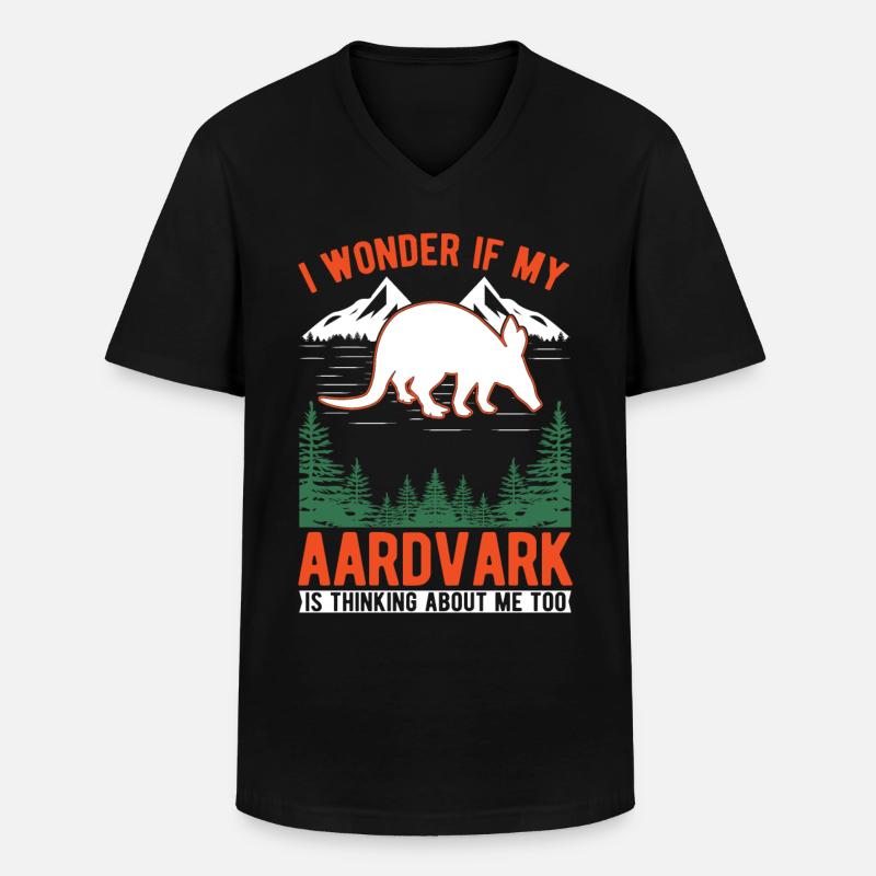 Erdferkel Geschenk Aardvark - Männer-T-Shirt mit V-Ausschnitt - Schwarz