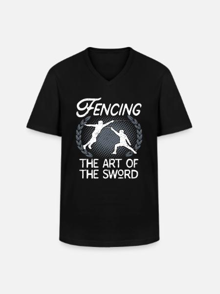 Fechten Schwertkunst Fechtkunst Fechter - Männer-T-Shirt mit V-Ausschnitt - Schwarz