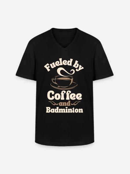 Coffee Badminton lover - Men's V-Neck T-Shirt - black