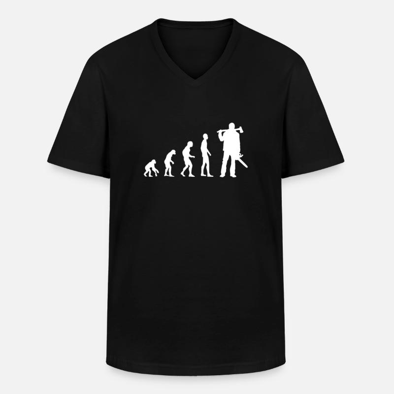 Lumberjack Evolution - Men's V-Neck T-Shirt - black
