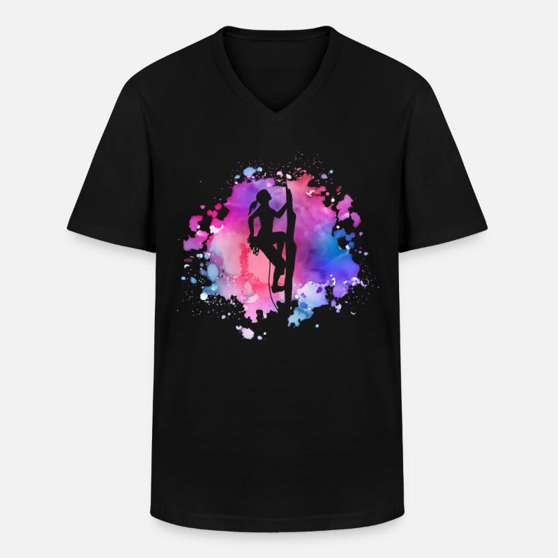 Frauen Klettern Mädchen - Männer-T-Shirt mit V-Ausschnitt - Schwarz