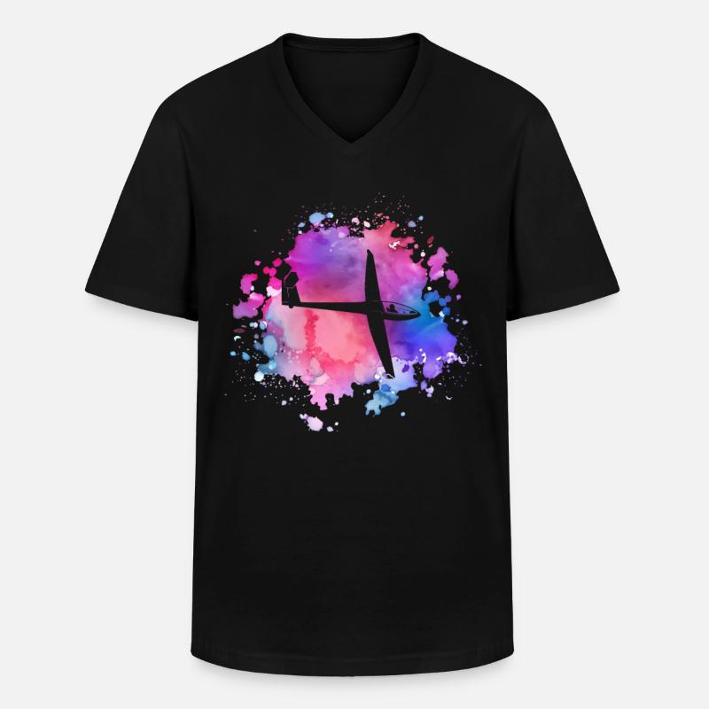 Frauen Segelfliegendes Mädchen - Männer-T-Shirt mit V-Ausschnitt - Schwarz