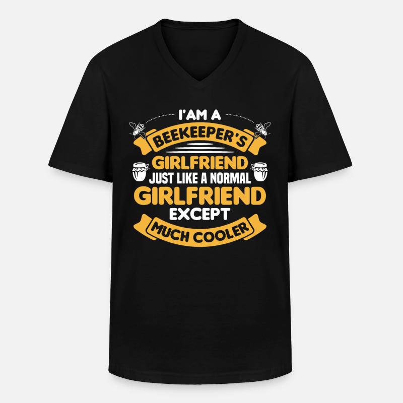 Beekeeper's Girlfriend except much - Männer-T-Shirt mit V-Ausschnitt - Schwarz