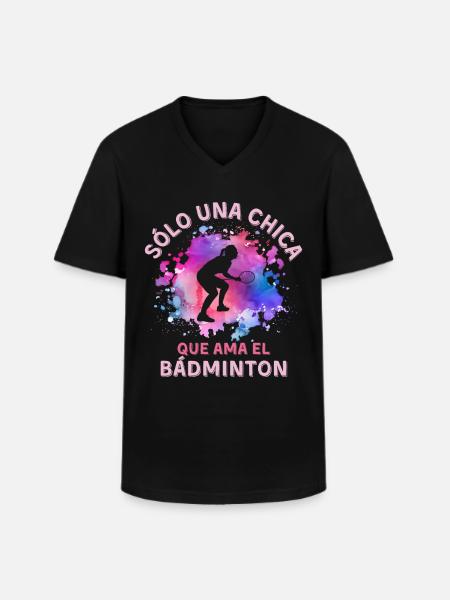 Frauen Badminton Mädchen - Männer-T-Shirt mit V-Ausschnitt - Schwarz