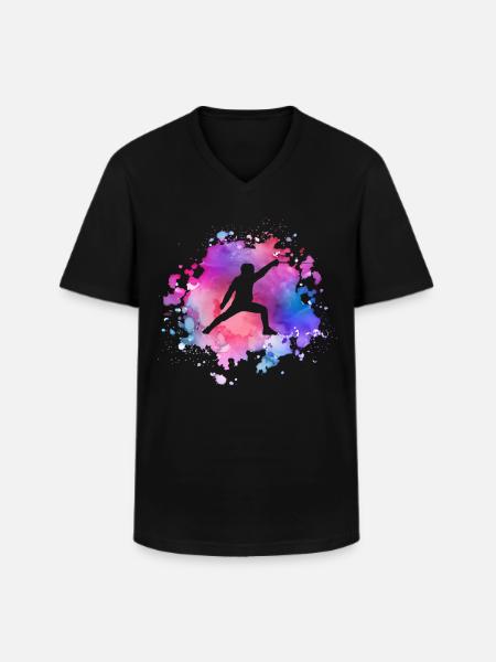 Frauen Fechten Mädchen - Männer-T-Shirt mit V-Ausschnitt - Schwarz
