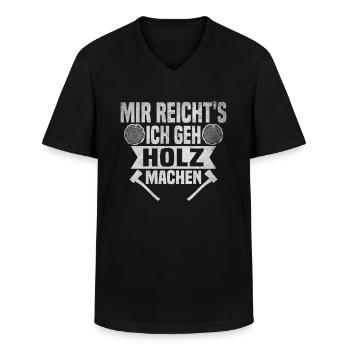 Mir reichts, ich geh Holz machen - Männer-T-Shirt mit V-Ausschnitt - Schwarz - Vorne - AI Model Male 178 dark (178cm)