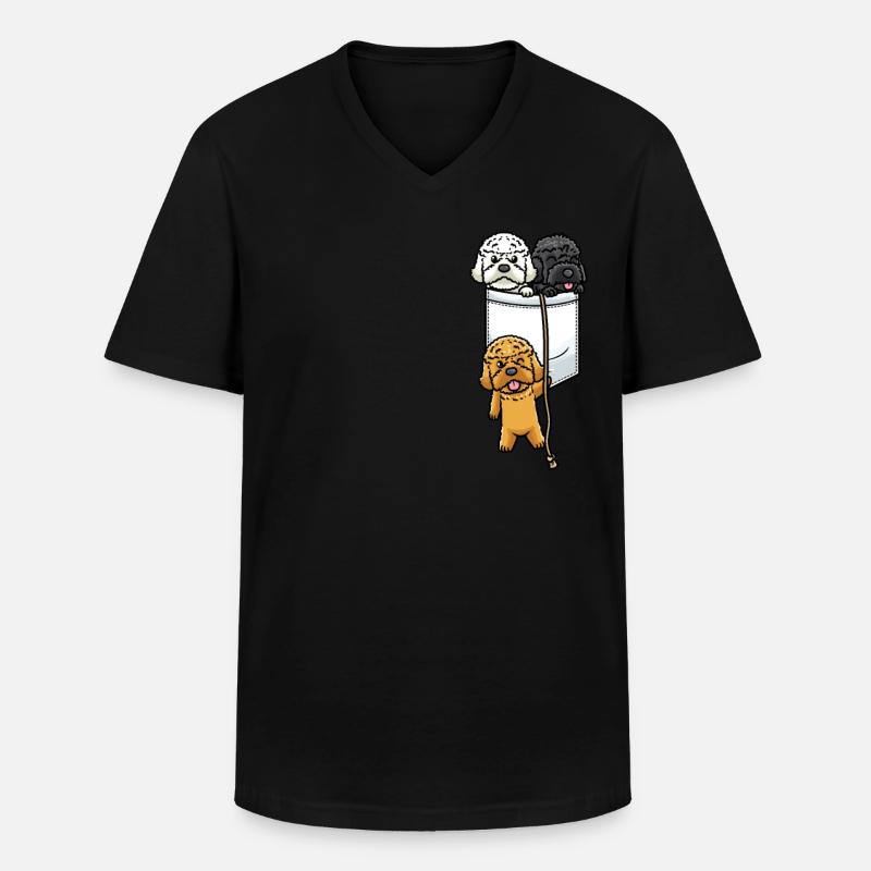 Cockapoo Dog In Bag - Men's V-Neck T-Shirt - black
