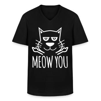 Méchant chat - T-shirt col V Homme - noir - Devant - AI Model Male 178 dark (178cm)