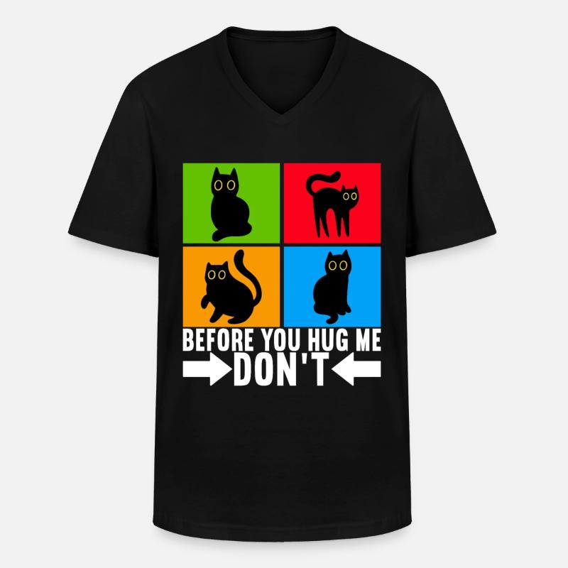 Katzen Misanthrop Sarkasmus - Männer-T-Shirt mit V-Ausschnitt - Schwarz