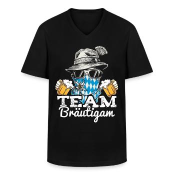 Polterabend T-Shirt Mann JGA Junggesellenabschied - Männer-T-Shirt mit V-Ausschnitt - Schwarz - Vorne - AI Model Male 178 dark (178cm)