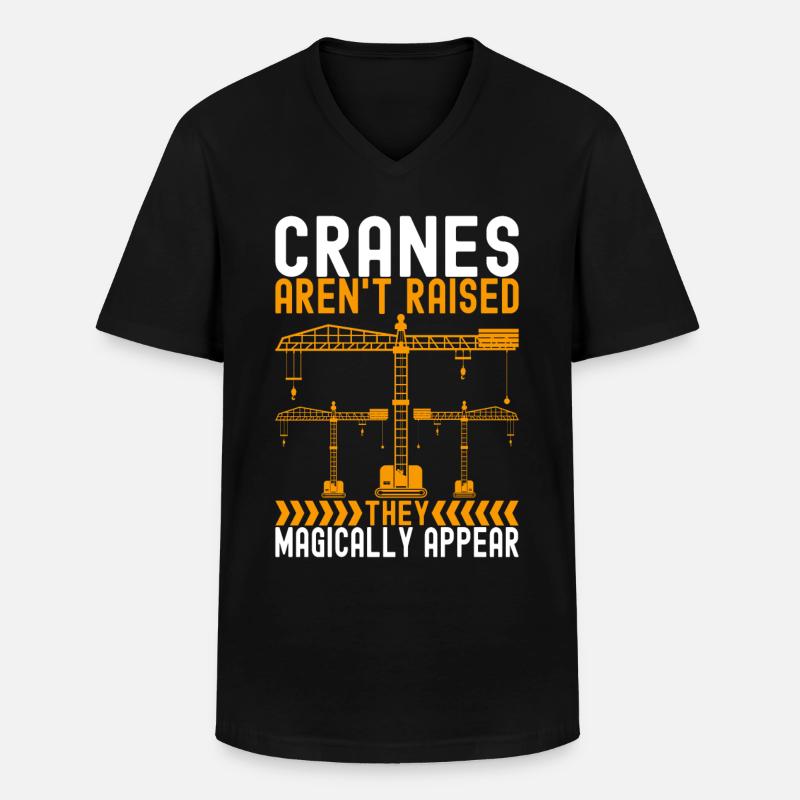 Kranführer Kranfahrer - Männer-T-Shirt mit V-Ausschnitt - Schwarz