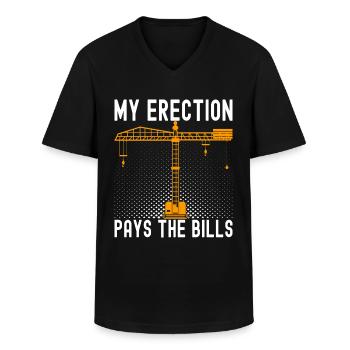 Kranführer Kranfahrer - Männer-T-Shirt mit V-Ausschnitt - Schwarz - Vorne - AI Model Male 178 dark (178cm)