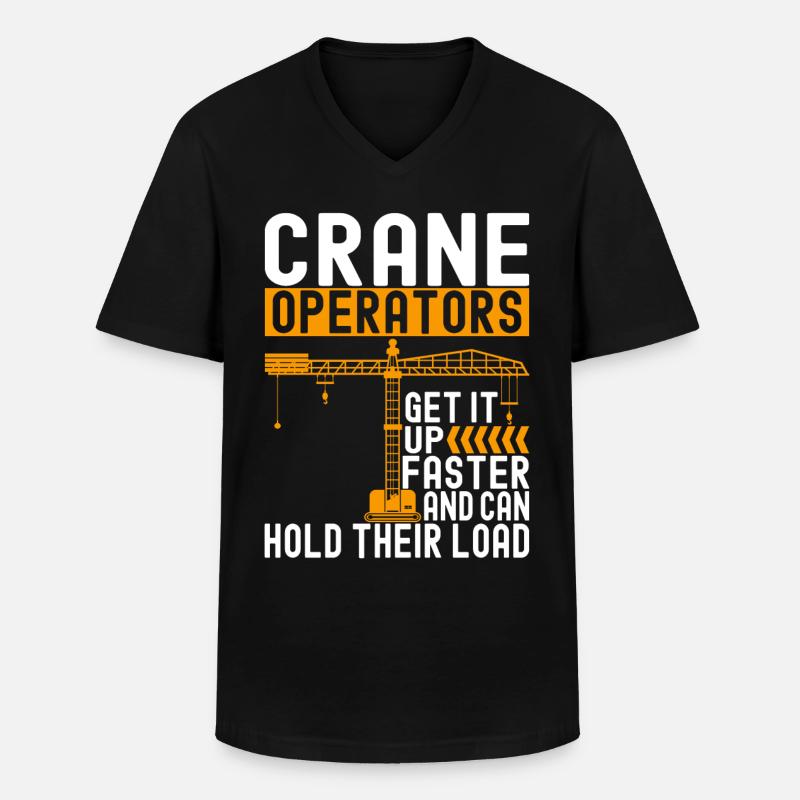 Kranführer Kranfahrer - Männer-T-Shirt mit V-Ausschnitt - Schwarz