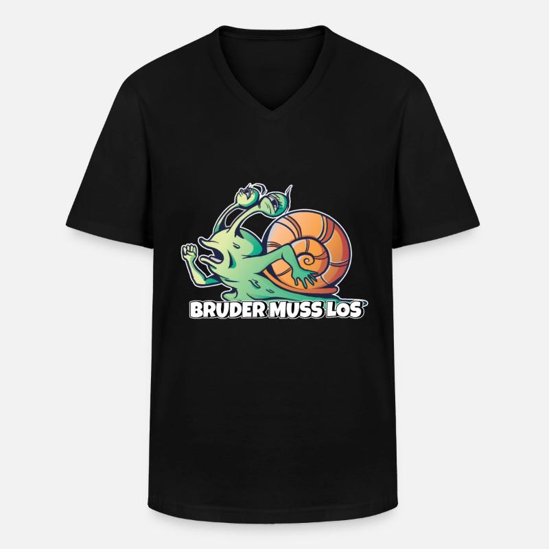 Bruder muss los - Männer-T-Shirt mit V-Ausschnitt - Schwarz
