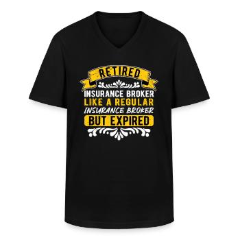 Insurance salesman retirement - Men's V-Neck T-Shirt - black - Front - AI Model Male 178 dark (178cm)