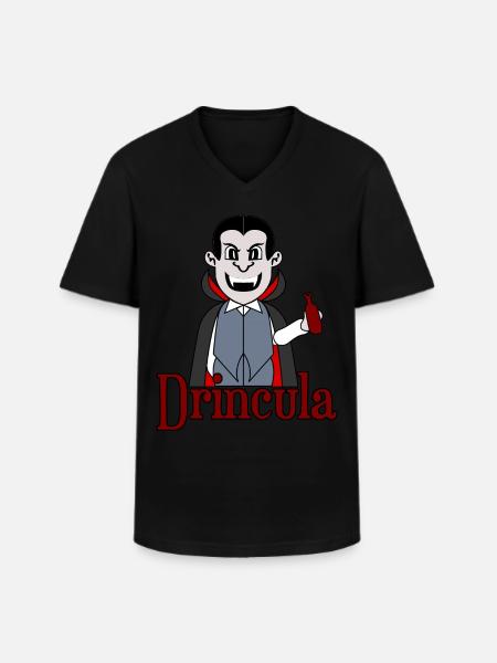 Beer Drinking Alcohol Vampire Schnapps - Men's V-Neck T-Shirt - black