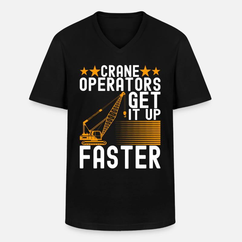Kranführer Kranfahrer - Männer-T-Shirt mit V-Ausschnitt - Schwarz