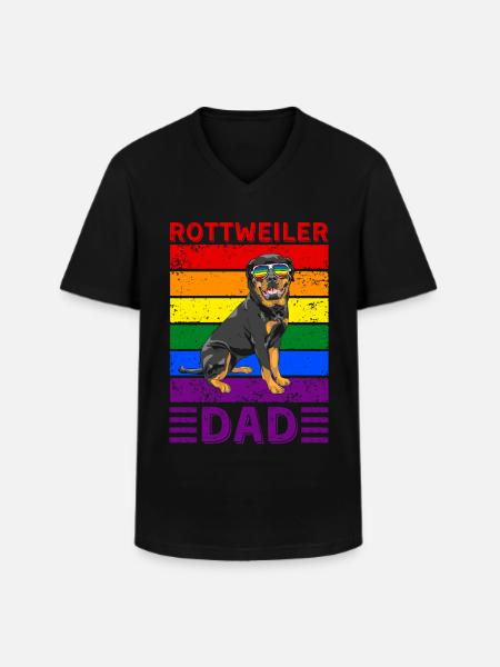 Rottweiler Dad LGBTQ - Men's V-Neck T-Shirt - black