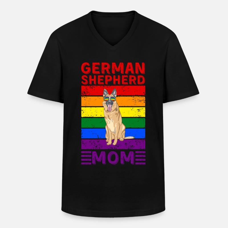 Deutsch-Schäferhundmutter LGBTQ - Männer-T-Shirt mit V-Ausschnitt - Schwarz