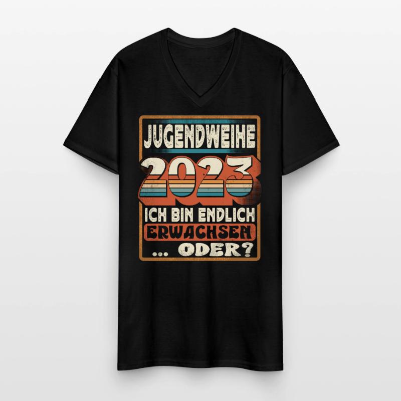 Jugendweihe 2023 Ich Bin Endlich Erwachsen Oder Männer-T-Shirt mit V-Ausschnitt