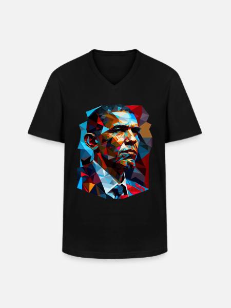 Obamas Pop-Art - Männer-T-Shirt mit V-Ausschnitt - Schwarz
