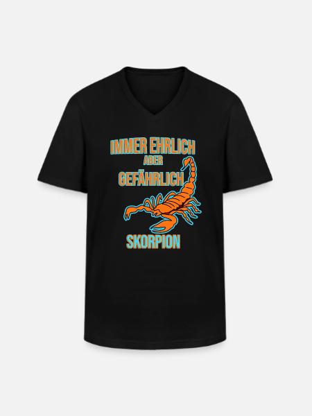 Skorpion Sternzeichen - Männer-T-Shirt mit V-Ausschnitt - Schwarz