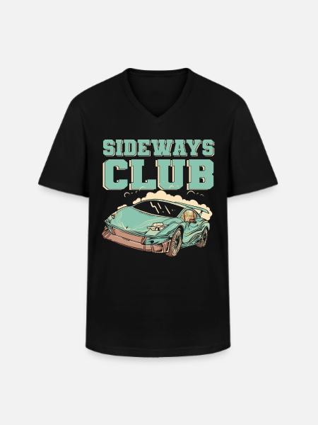 Sideways Club Drifting Car Racing Drift - Men's V-Neck T-Shirt - black