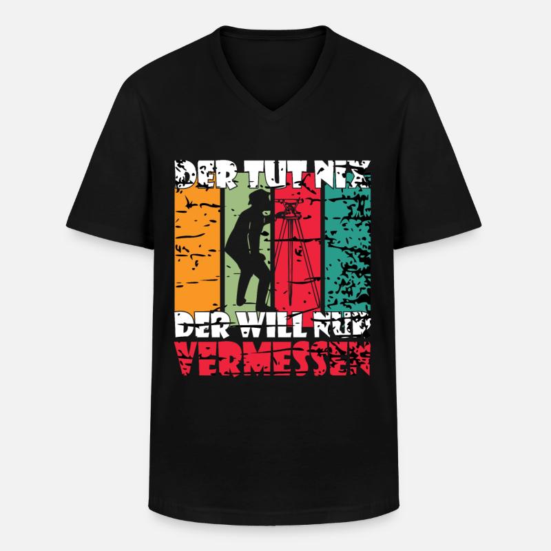 Vermesser Geometer Lustiger Spruch - Männer-T-Shirt mit V-Ausschnitt - Schwarz
