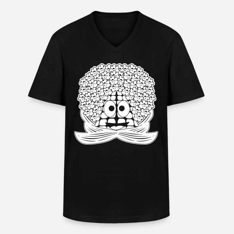 Popcorn funny corn - Men's V-Neck T-Shirt - black