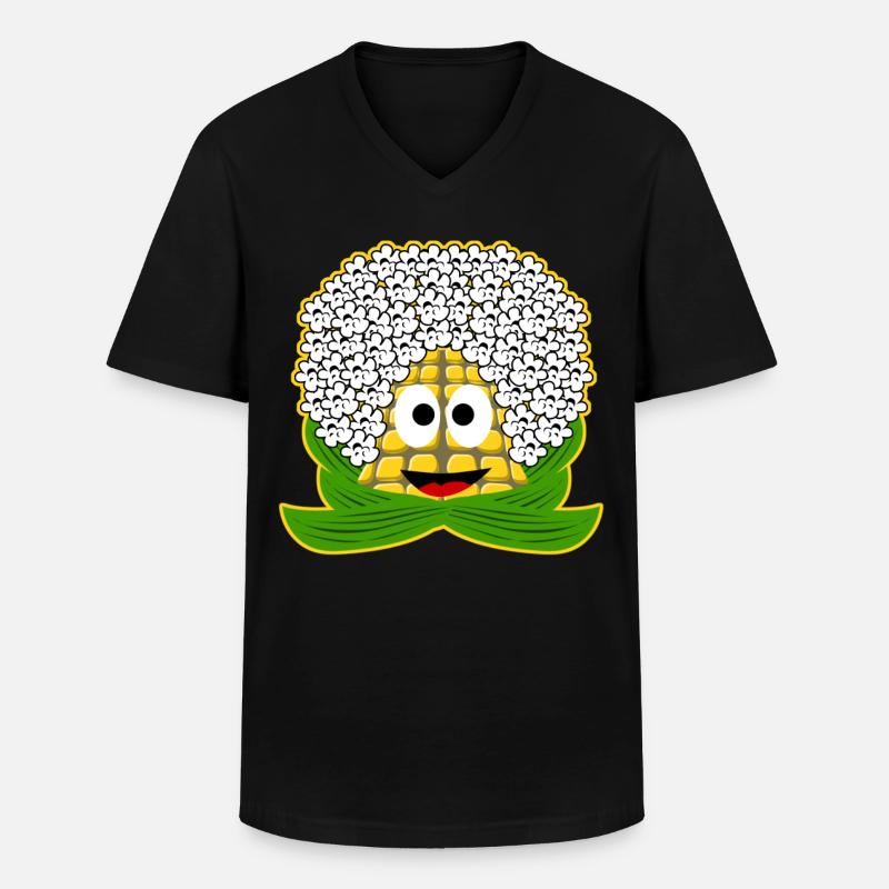 Popcorn Mais - Männer-T-Shirt mit V-Ausschnitt - Schwarz