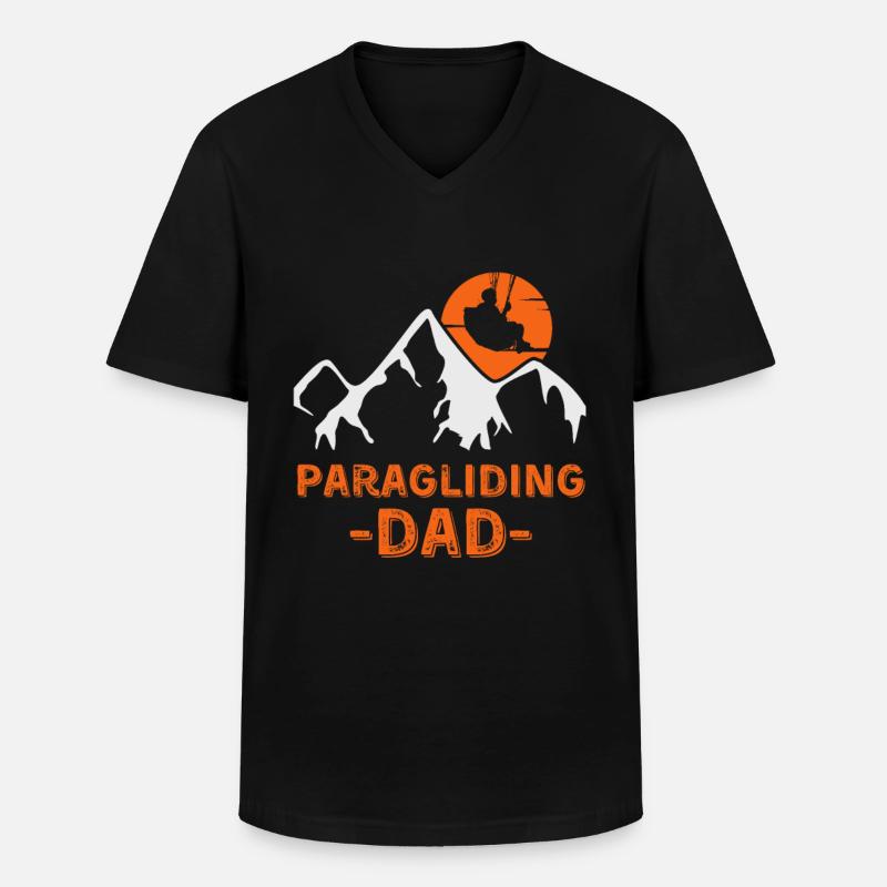 Paragliding Papa - Männer-T-Shirt mit V-Ausschnitt - Schwarz
