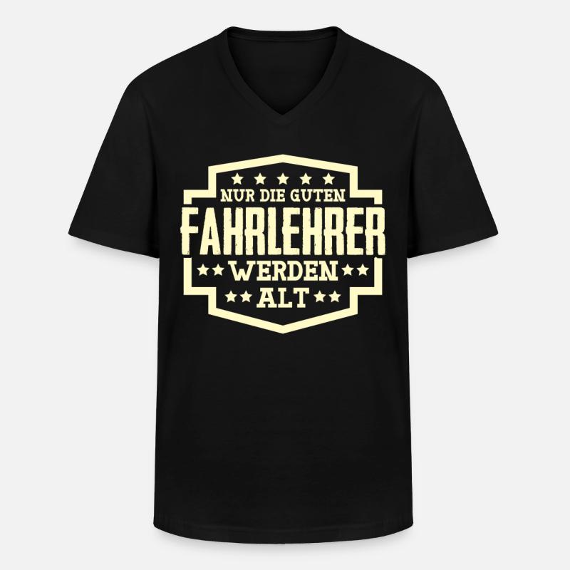 Fahrlehrer Witz Spruch Fahrschullehrer - Männer-T-Shirt mit V-Ausschnitt - Schwarz