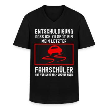 Fahrlehrer Witz Fahrschule - Männer-T-Shirt mit V-Ausschnitt - Schwarz - Vorne - AI Model Male 178 dark (178cm)