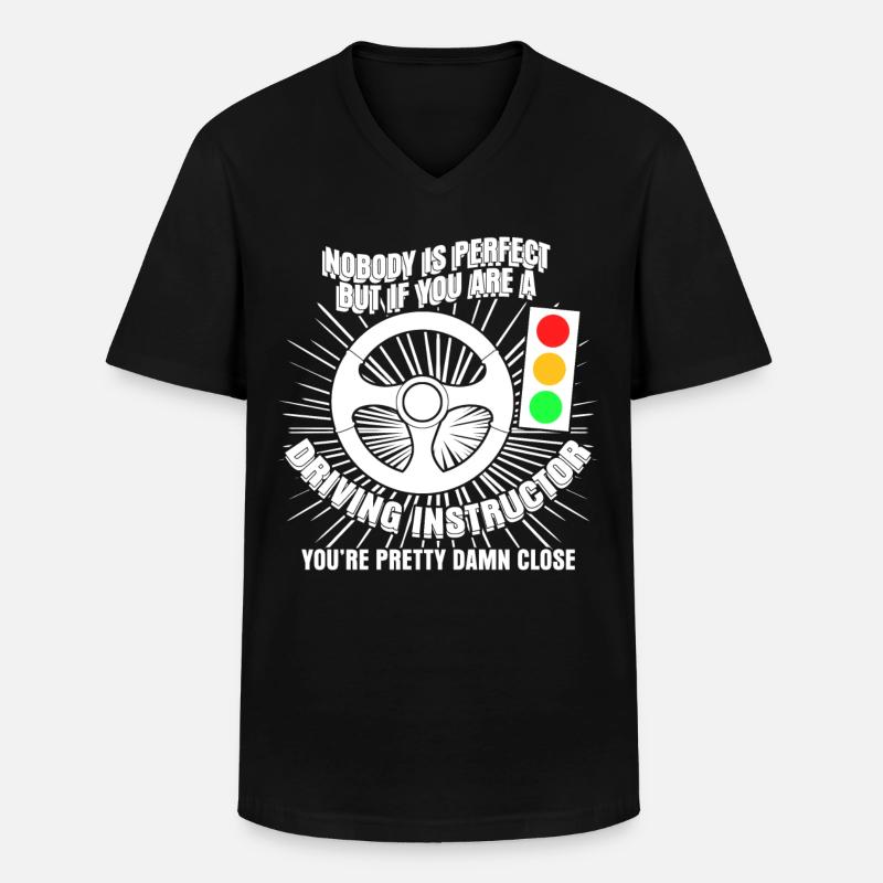 Fahrlehrer Spruch Witz Fahrschule - Männer-T-Shirt mit V-Ausschnitt - Schwarz