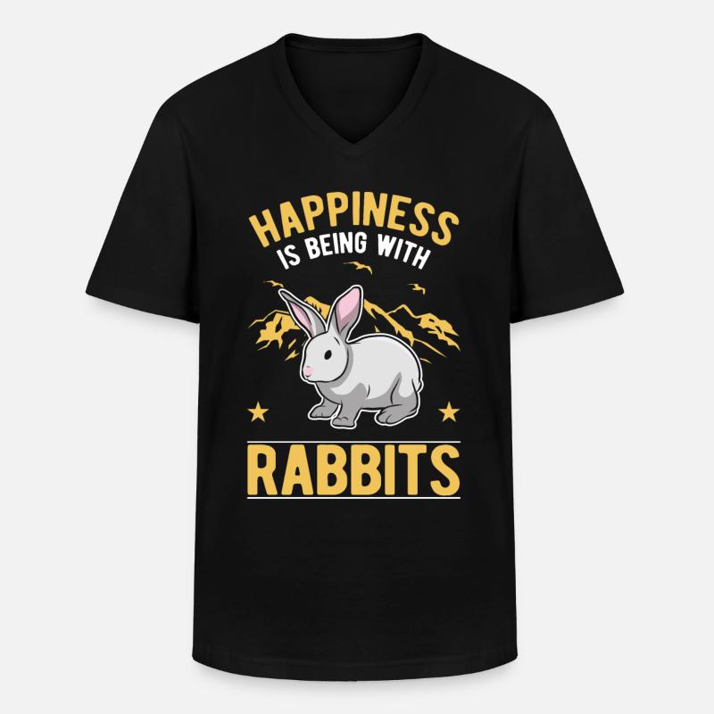 Rabbit Lucky Rabbit Rabbit - Men's V-Neck T-Shirt - black