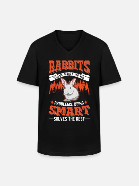 Rabbit Rabbit Rabbit - Men's V-Neck T-Shirt - black